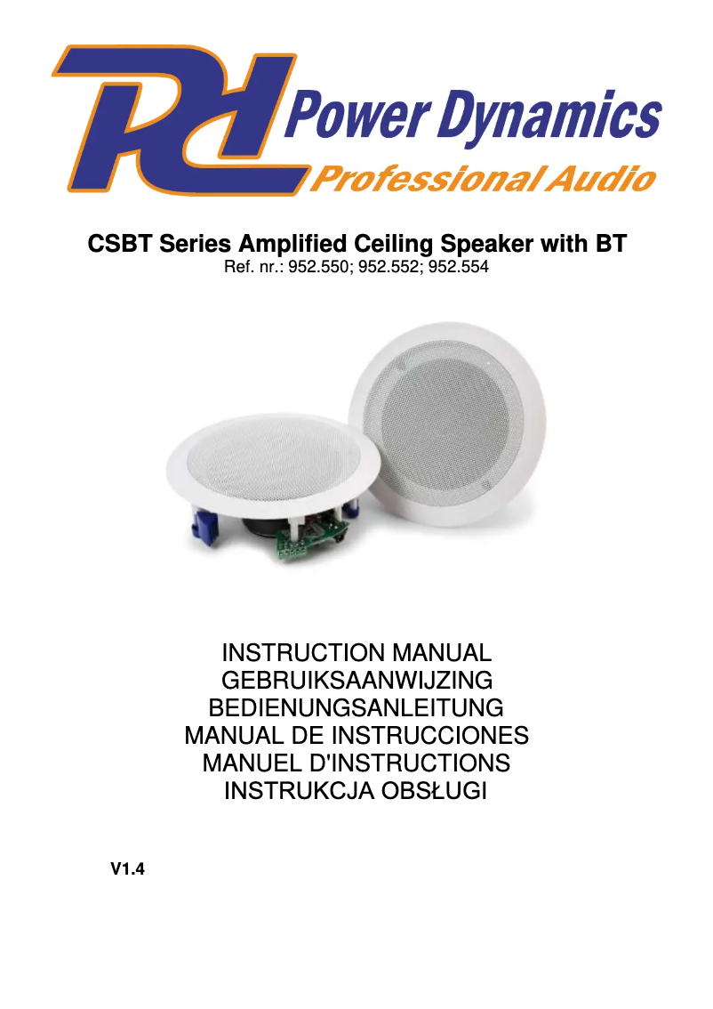 Image de la première page du manuel de l'appareil CSBT80