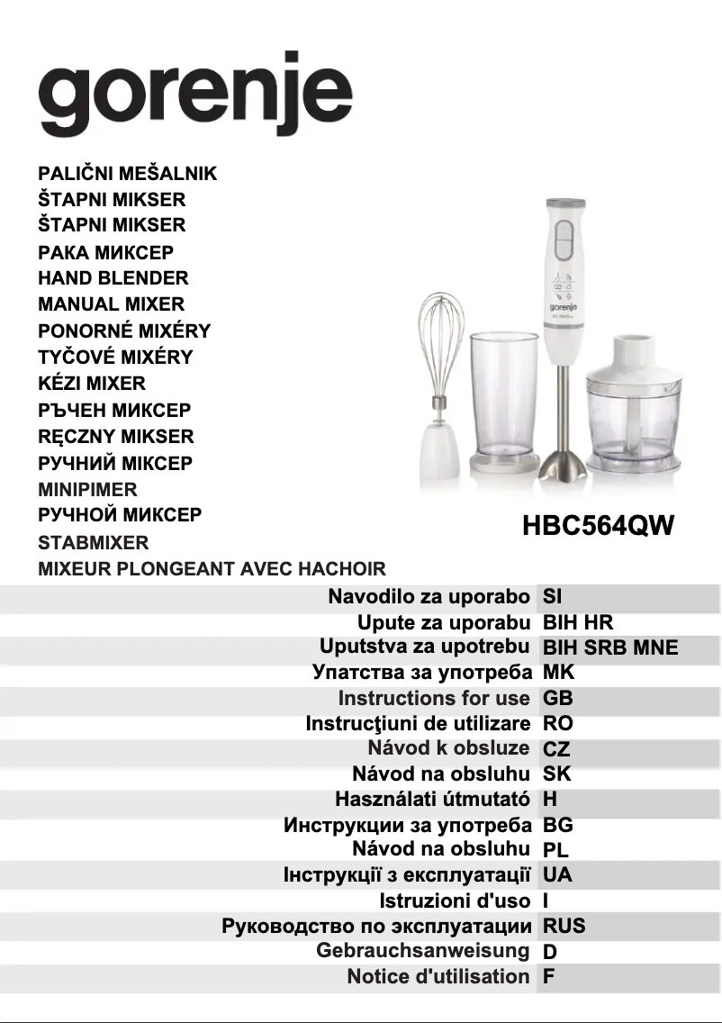 Page n°1 - Manuel utilisateur Gorenje HBC564QW