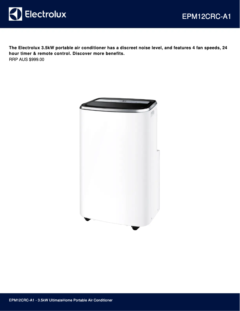 Page n°1 - Fiche technique Electrolux EPM12CRC-A1