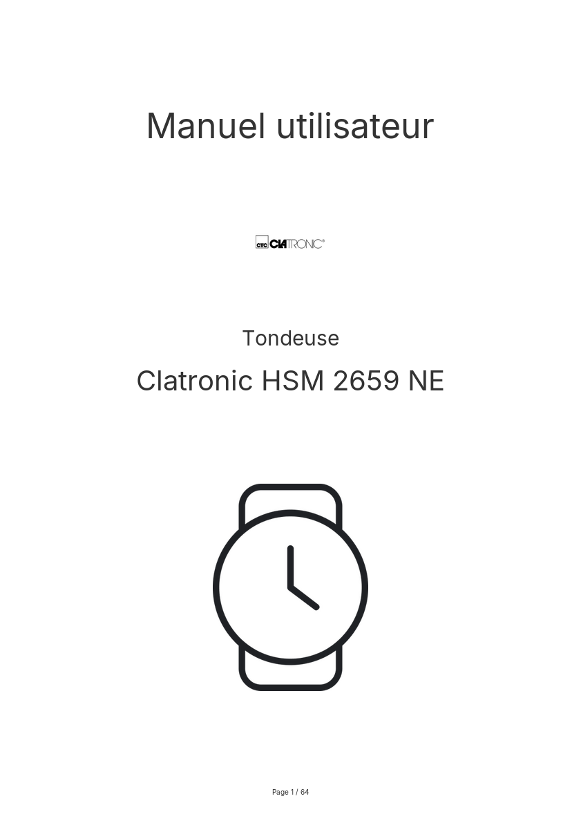 Image de la première page du manuel de l'appareil HSM 2659 NE