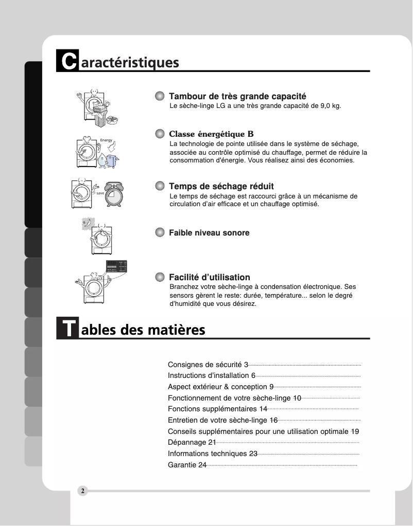 Page n°1 - Manuel utilisateur LG RC9011B