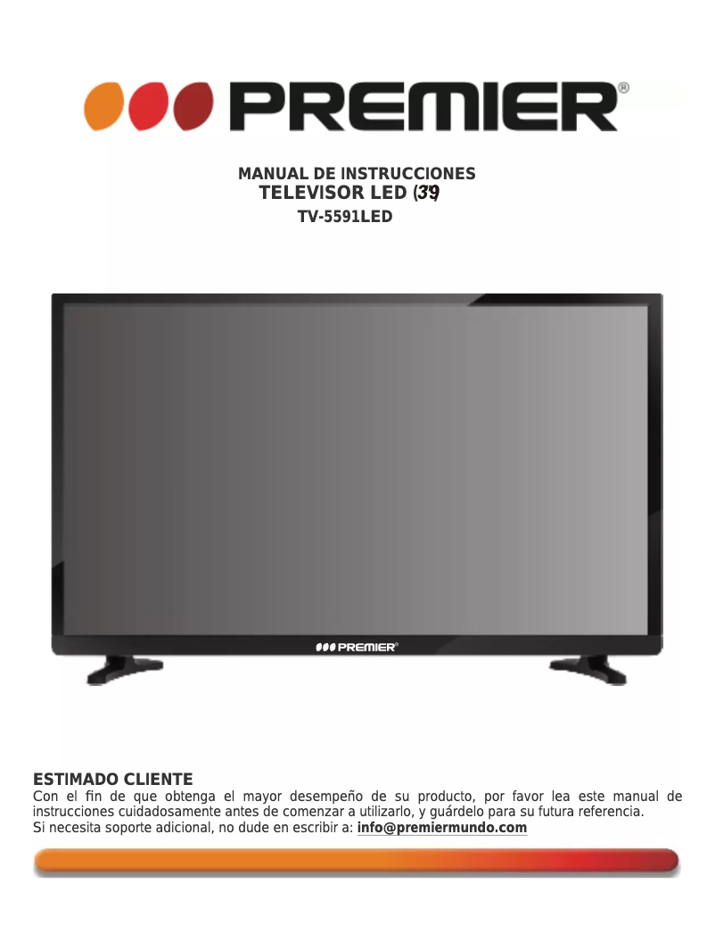 Page 1 de la notice Manuel utilisateur Premier TV-5591LED