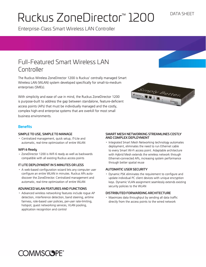 Page 1 de la notice Manuel utilisateur Brocade ZoneDirector 1200