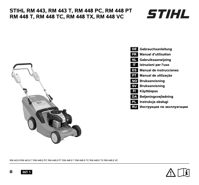 Page 1 de la notice Manuel utilisateur Stihl RM 448 T