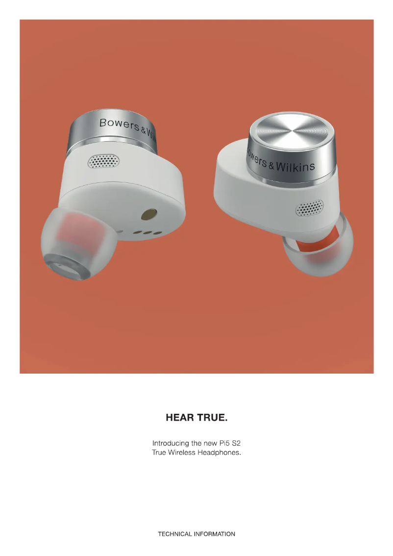 Page 1 de la notice Fiche technique Bowers & Wilkins Pi5 S2