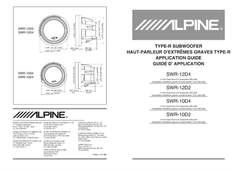 Image de la première page du manuel de l'appareil SWR-10D4