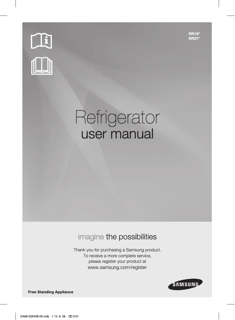 Page 1 de la notice Manuel utilisateur Samsung RR2100HCBSA