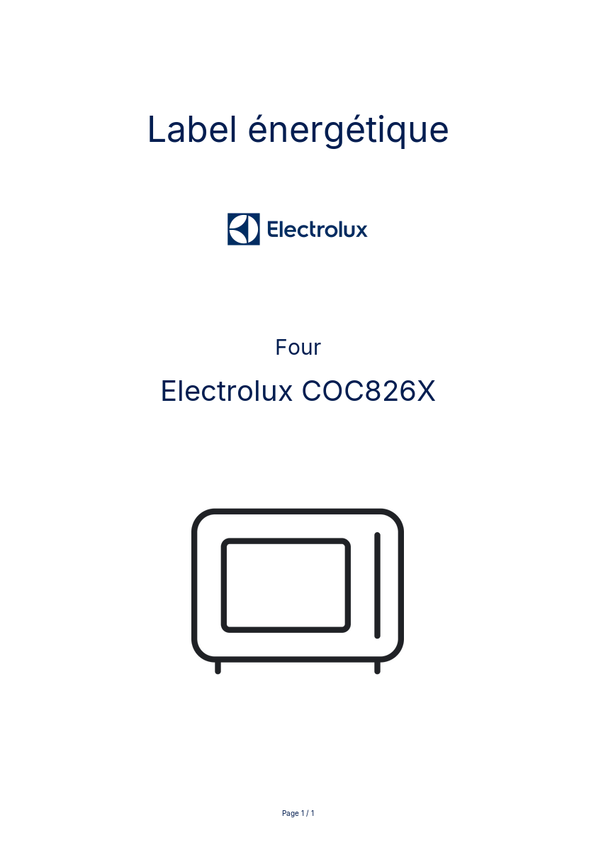 Image de la première page du manuel de l'appareil COC826X