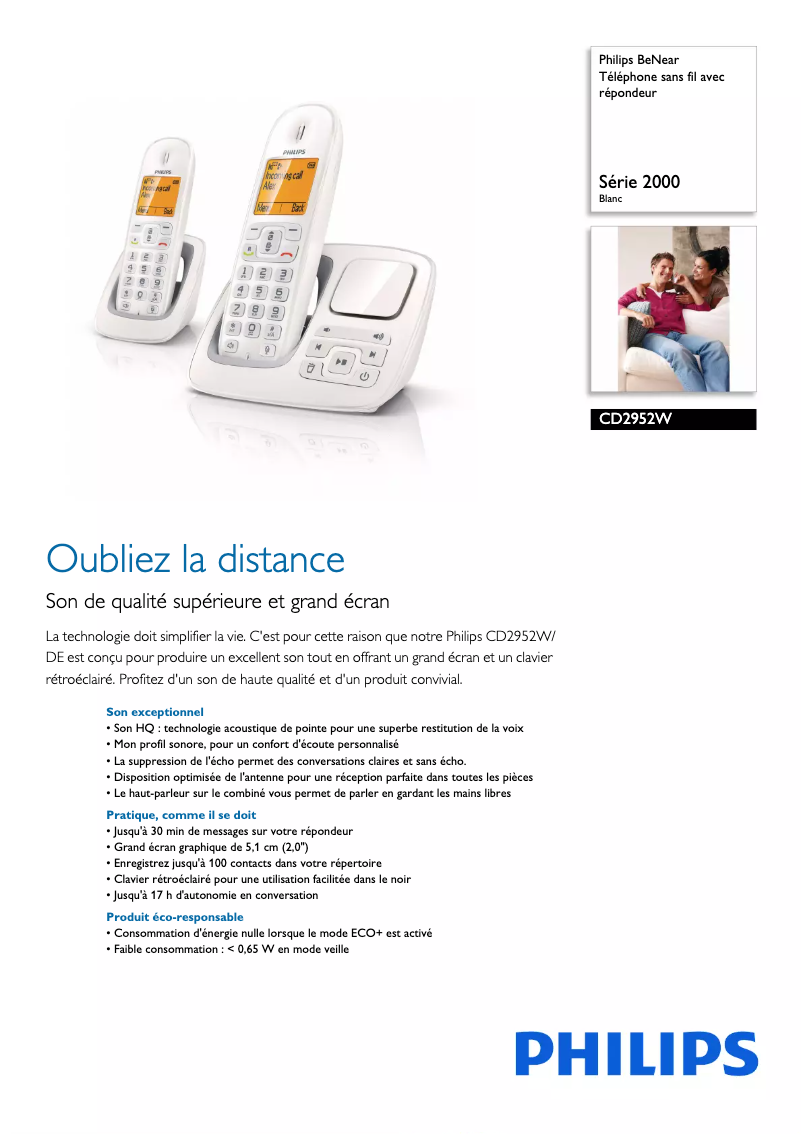 Imagen de la primera página del manual del dispositivo BeNear CD2952W