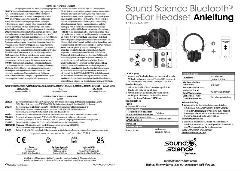 Page 1 of the manual User Manual Manhattan 165389