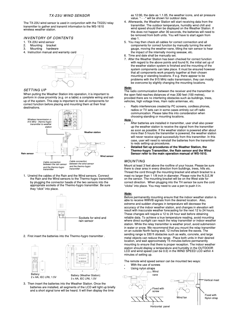 Image de la première page du manuel de l'appareil TX23U
