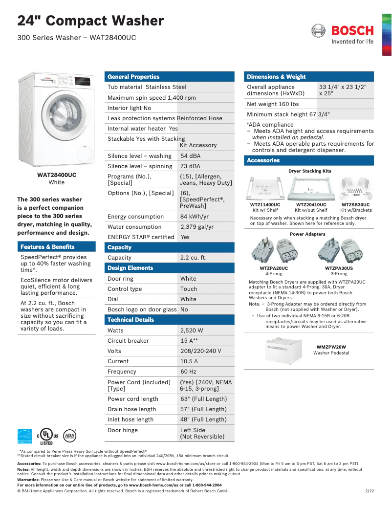 Image de la première page du manuel de l'appareil WAT28400U