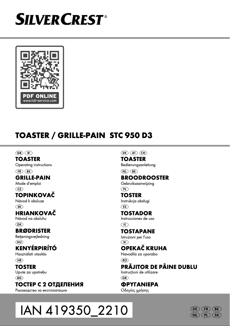 Page 1 de la notice Manuel utilisateur SilverCrest STC 950 D3