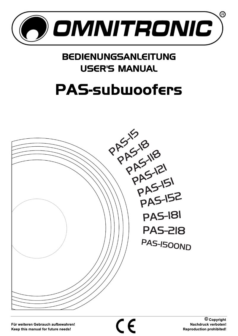 Page n°1 - Manuel utilisateur Omnitronic PAS-218