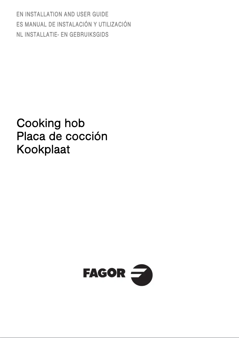 Page 1 de la notice Manuel utilisateur Fagor 2MCF-2GSAXNAT