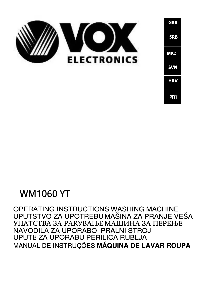 Image de la première page du manuel de l'appareil WM1060-YT