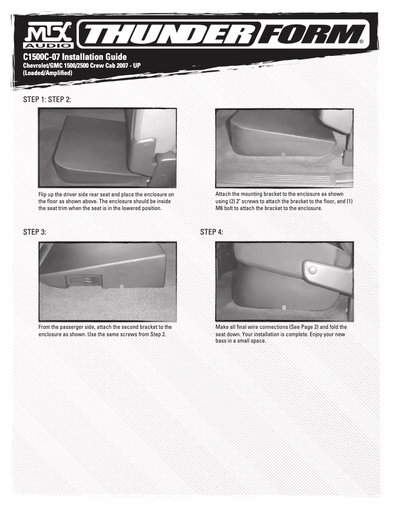 Page n°1 - Manuel utilisateur MTX Audio ThunderForm C1500C-07L
