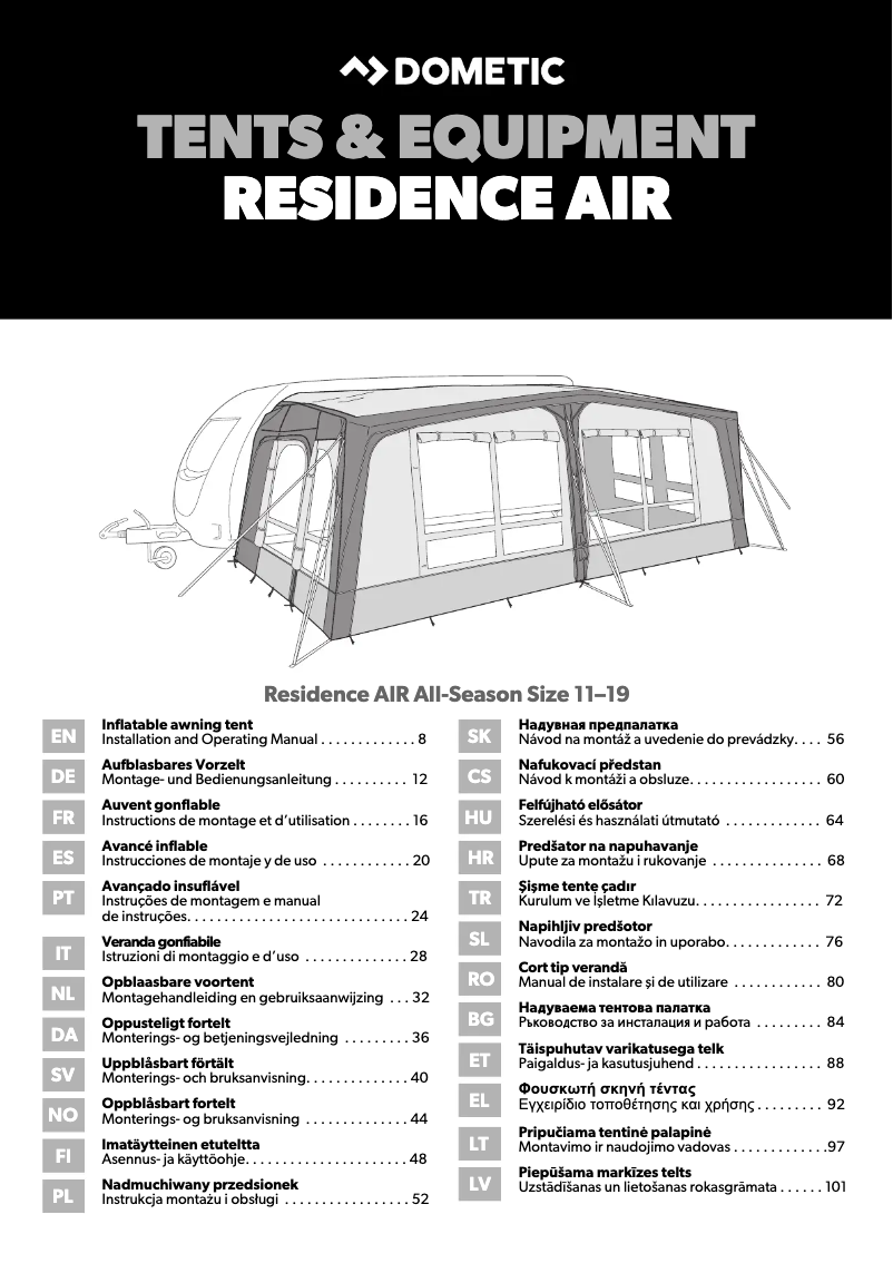 Página 1 del manual Manual de usuario Dometic Residence AIR