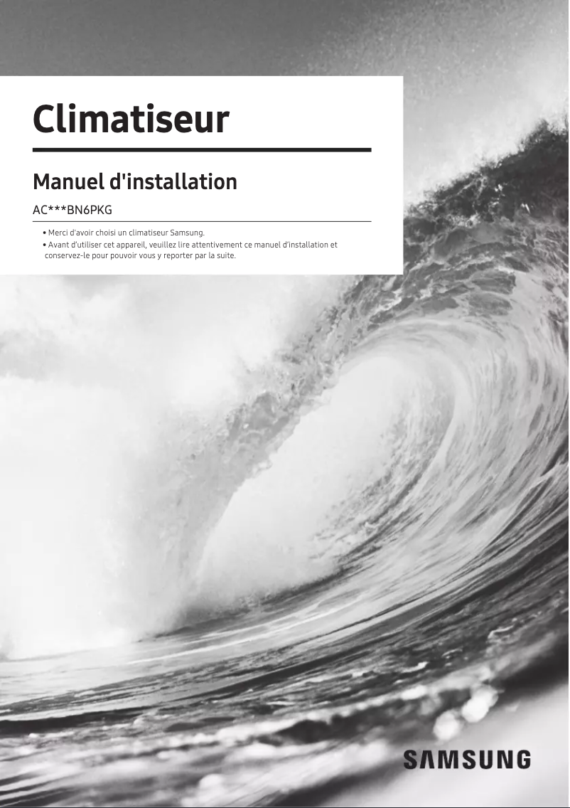 Image de la première page du manuel de l'appareil AC100BN6PKG