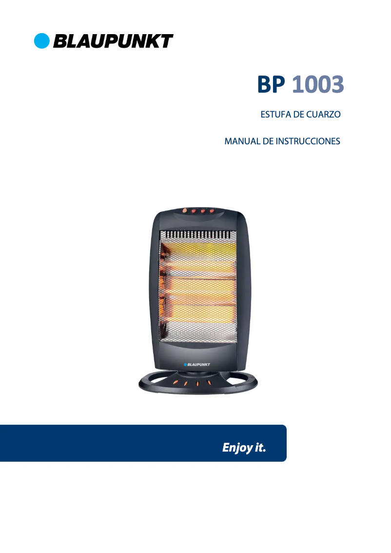 Page n°1 - Manuel utilisateur Blaupunkt BP1003