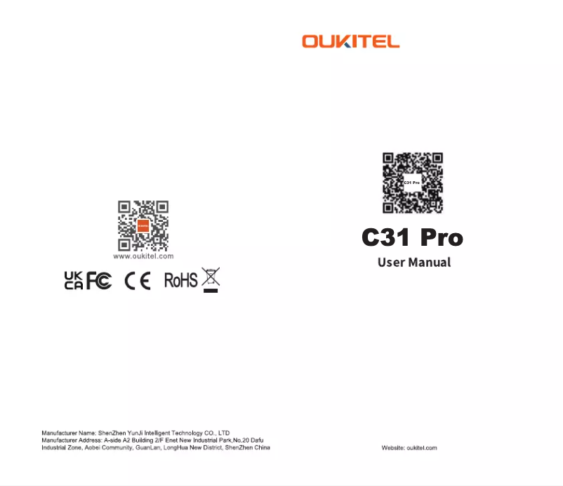 Image de la première page du manuel de l'appareil C31 Pro