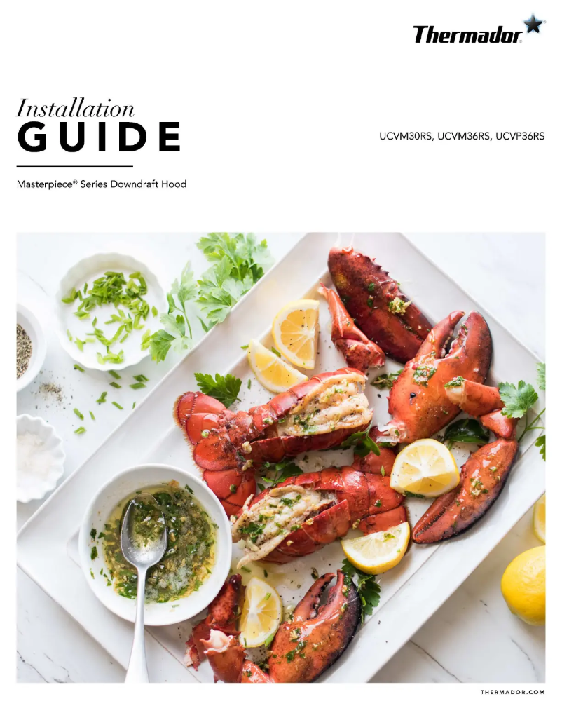 Page 1 de la notice Guide d'installation Thermador UCVP36RS