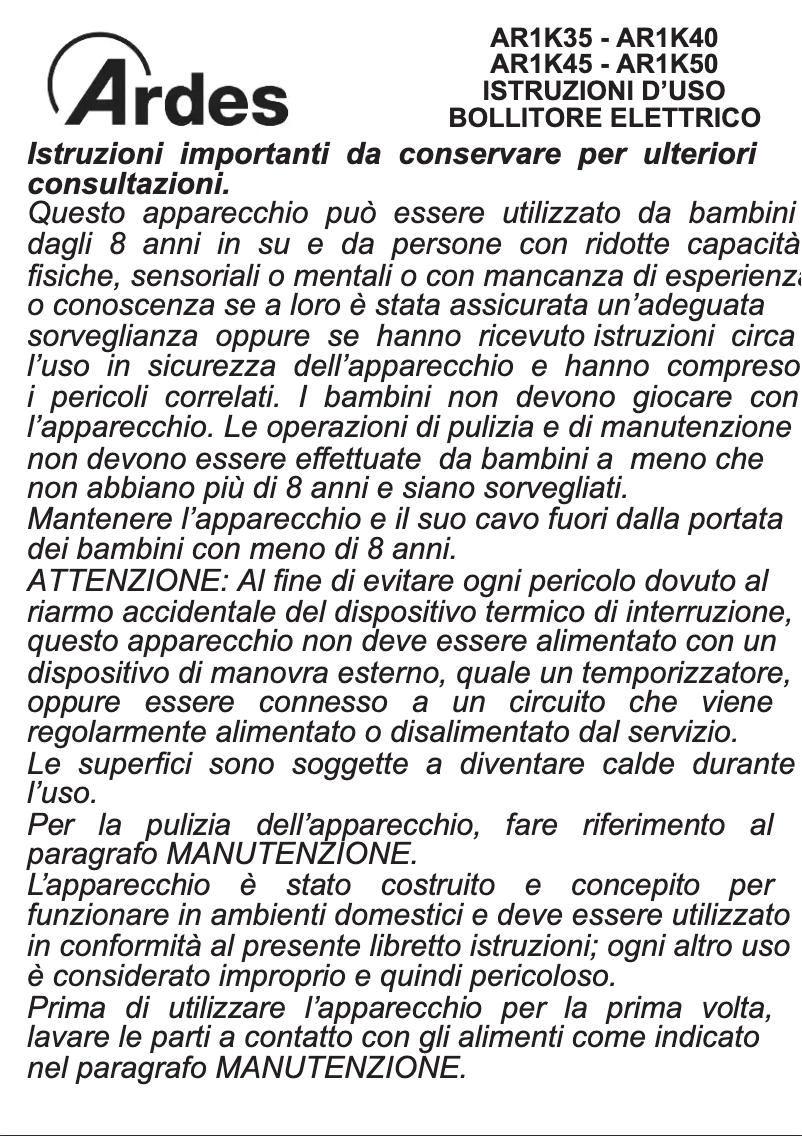 Page n°1 - Instructions / montage Ardes AR1K40