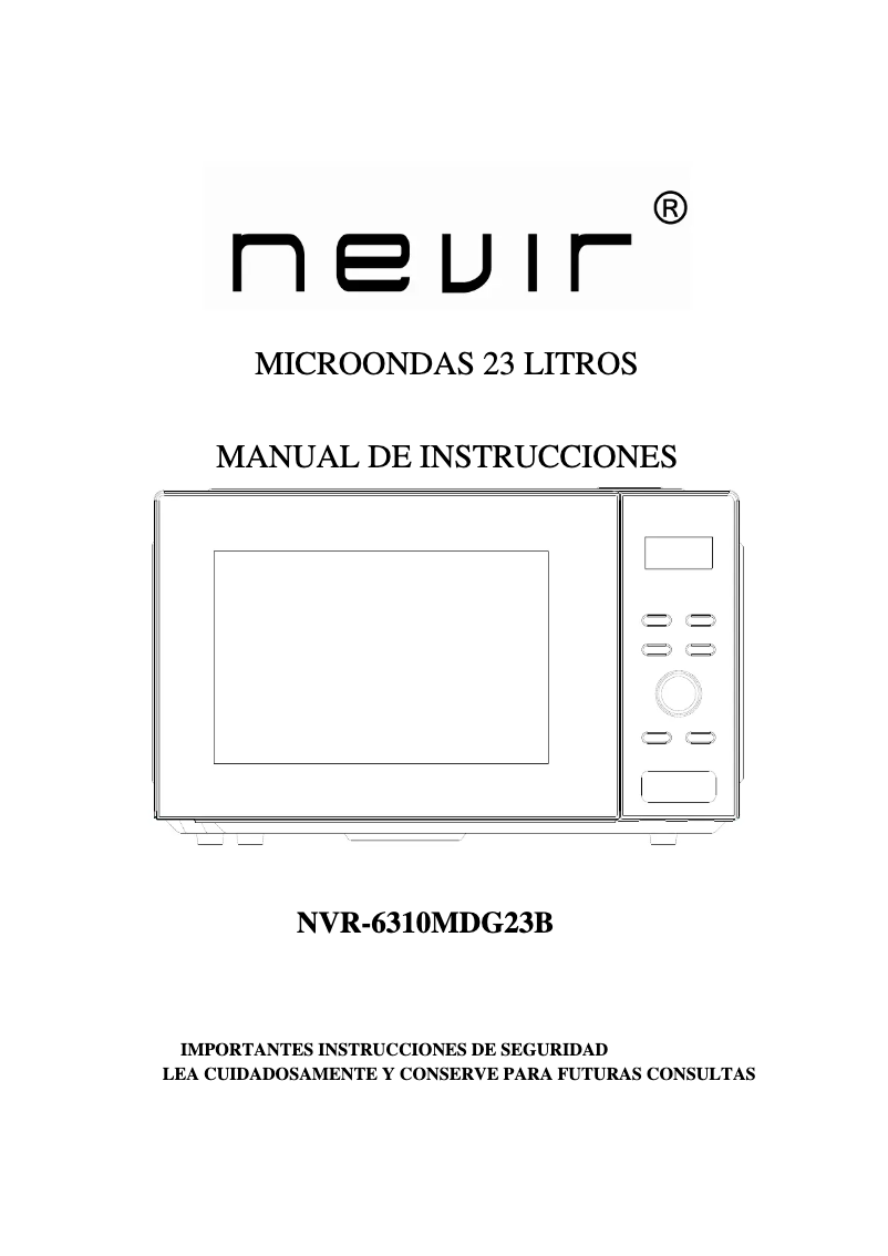 Page n°1 - Manuel utilisateur Nevir NVR-6310MDG23B