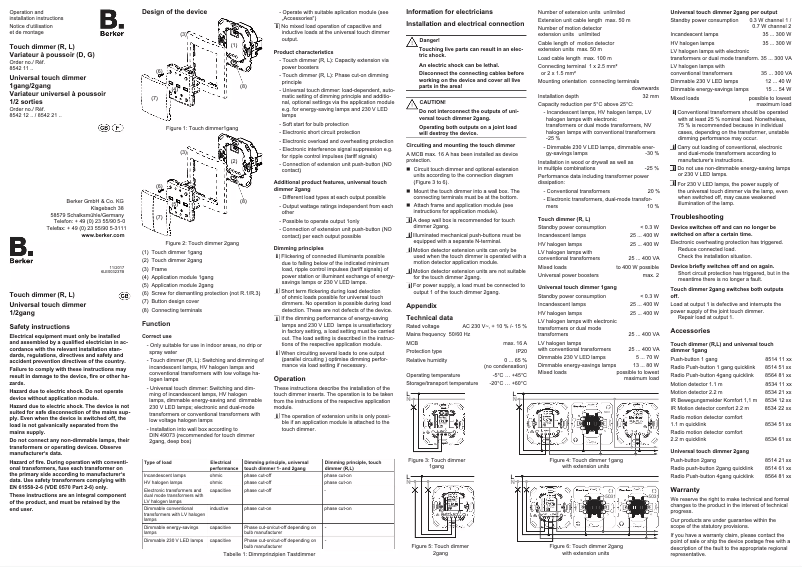 Page 1 de la notice Manuel utilisateur Hager 85421200