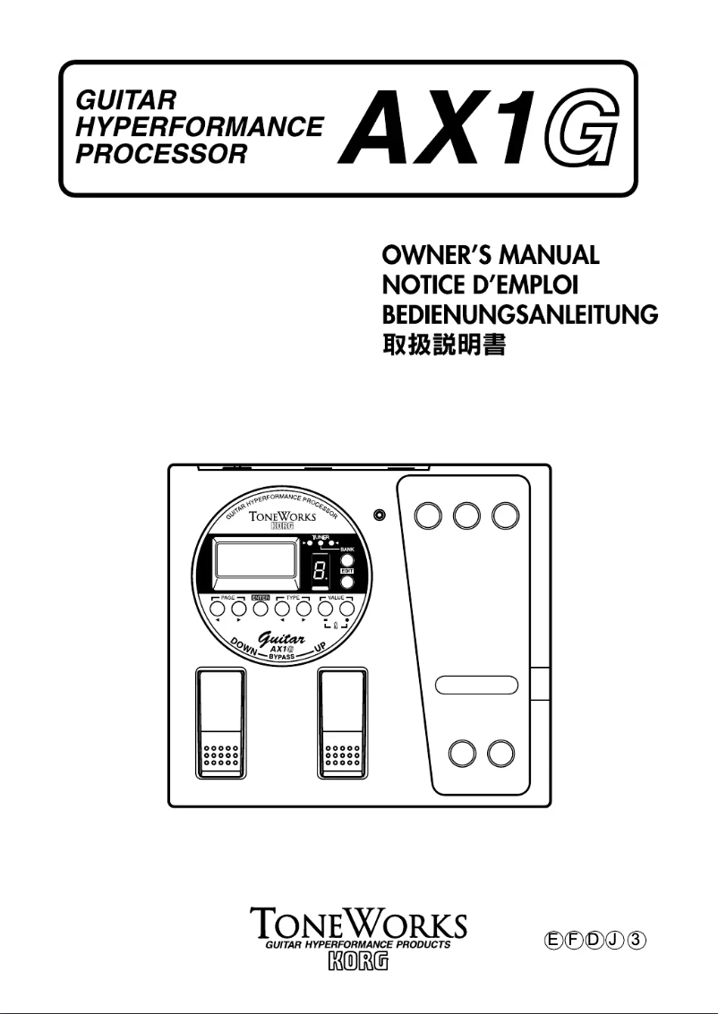 Image de la première page du manuel de l'appareil AX1G