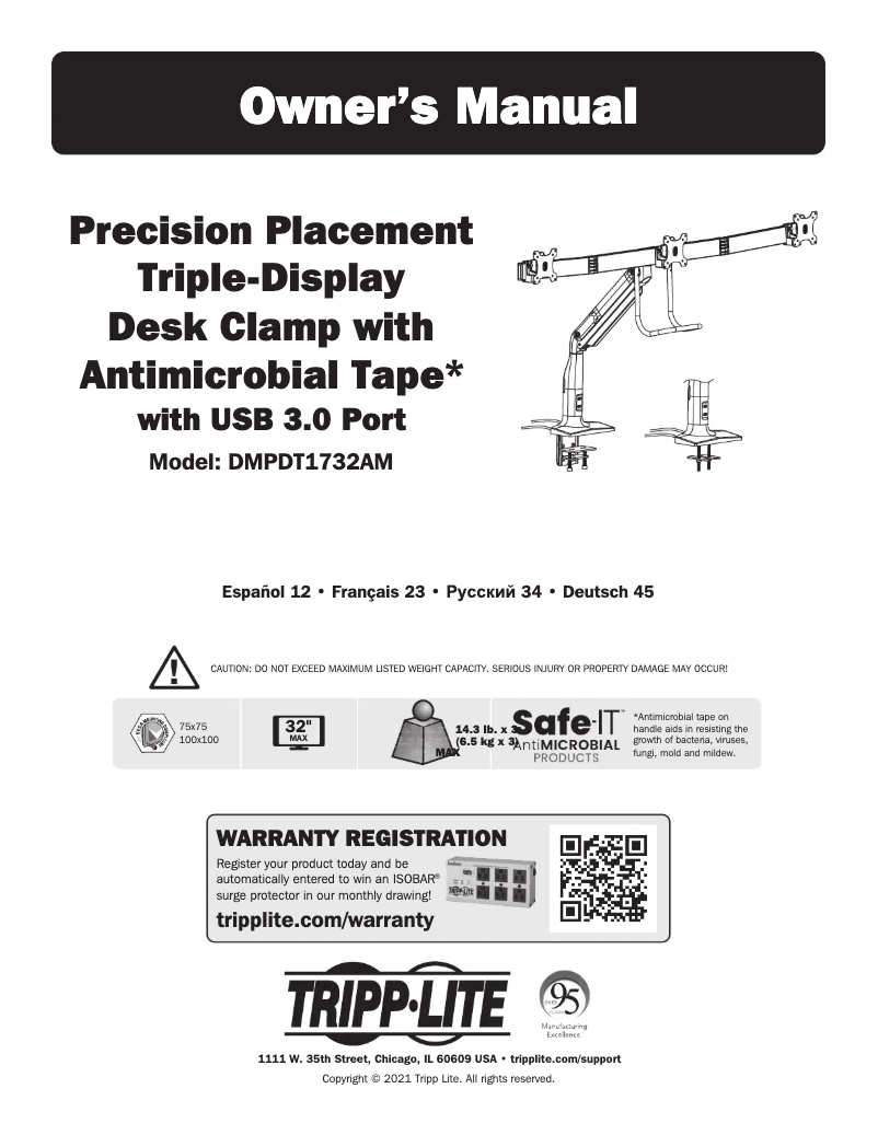 Page 1 de la notice Manuel utilisateur Tripp Lite DMPDT1732AM