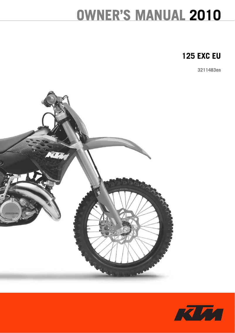 Page n°1 - Manuel utilisateur KTM 125 EXC (2010)