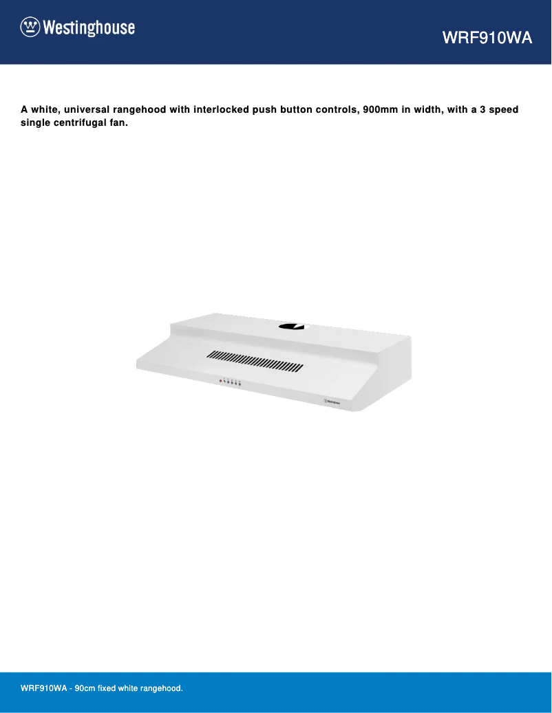 Page n°1 - Fiche technique Westinghouse WRF910WA