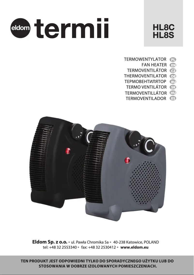 Page n°1 - Manuel utilisateur Eldom Termi HL8S