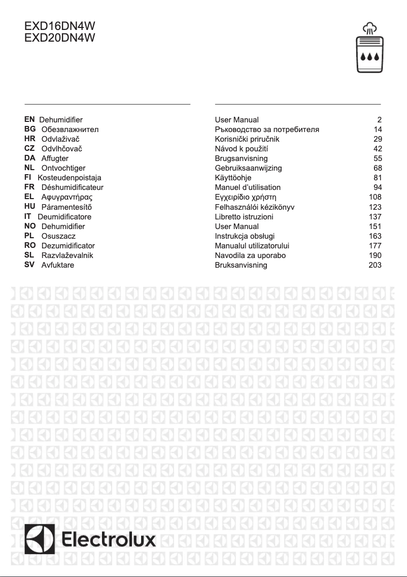 Page 1 de la notice Manuel utilisateur Electrolux EXD16DN4W