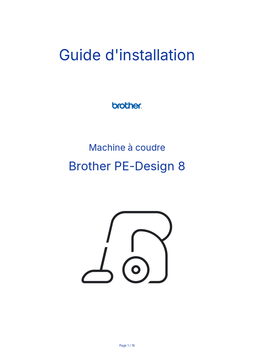 Image de la première page du manuel de l'appareil PE-Design 8