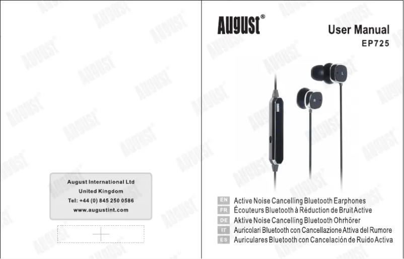 Page 1 de la notice Manuel utilisateur August EP725