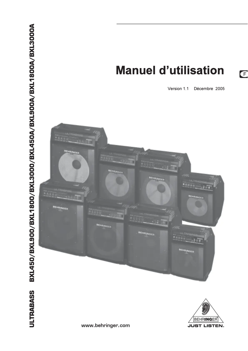 Page n°1 - Manuel utilisateur Behringer BXL3000