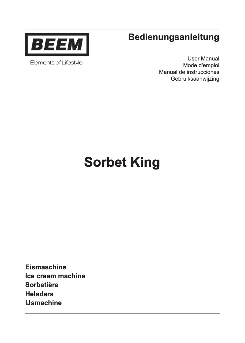Page n°1 - Manuel utilisateur BEEM Sorbet King