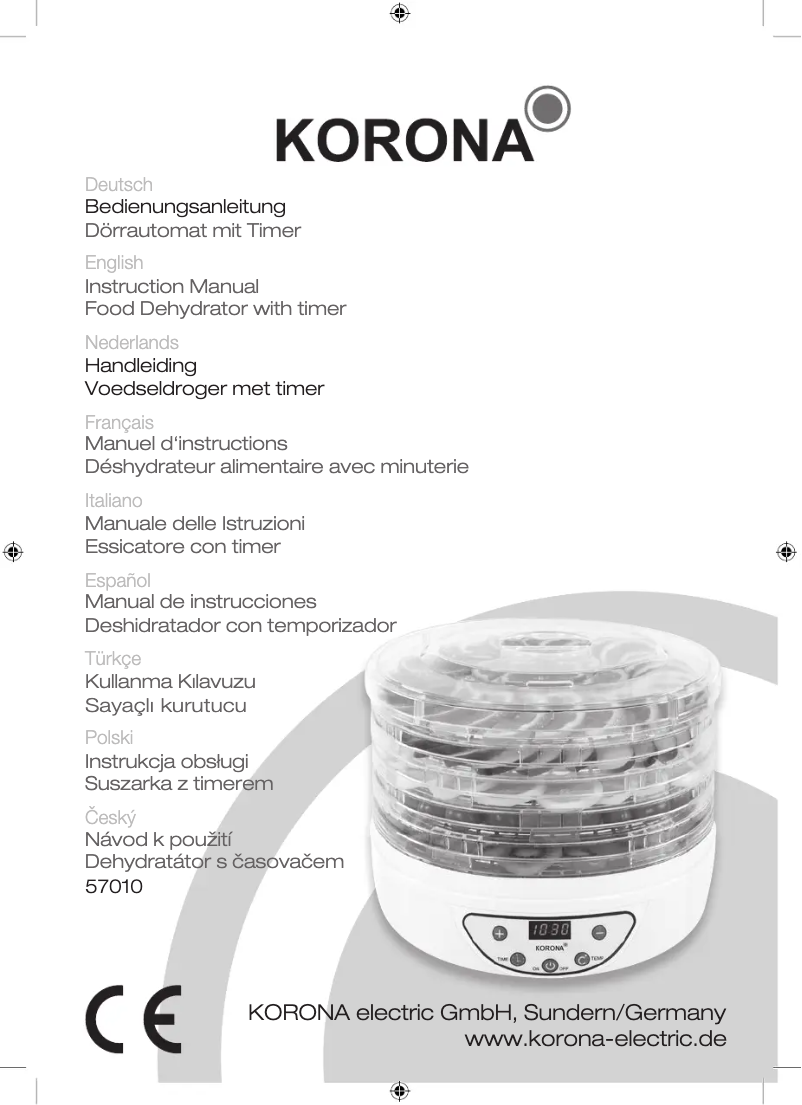 Page 1 de la notice Manuel utilisateur Korona 57010