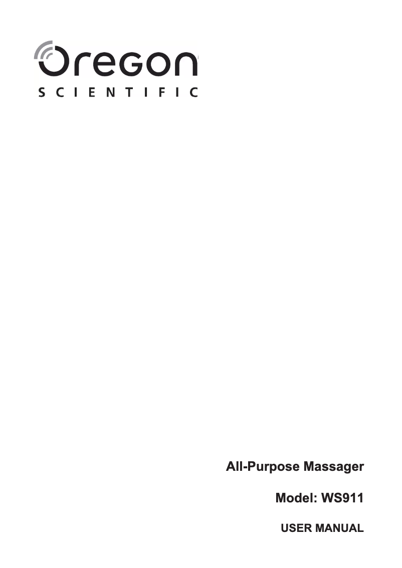 Page n°1 - Manuel utilisateur Oregon Scientific WS911