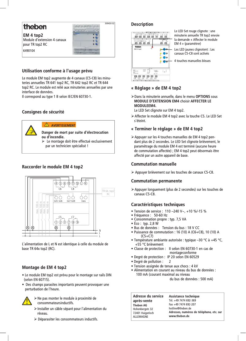 Image de la première page du manuel de l'appareil EM 4 top2