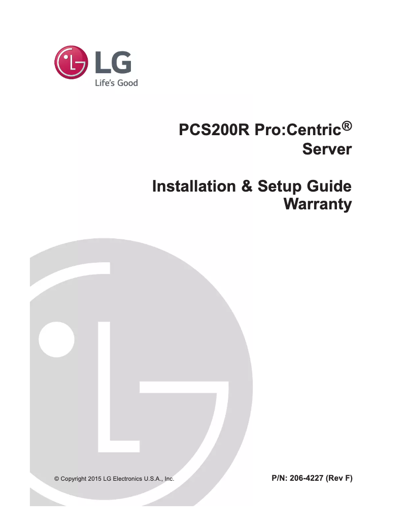 Page n°1 - Manuel utilisateur LG PCS200S