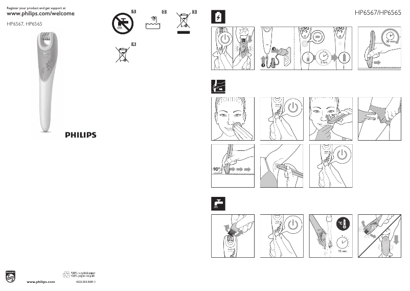 Page n°1 - Manuel utilisateur Philips Satinelle Prestige HP6565