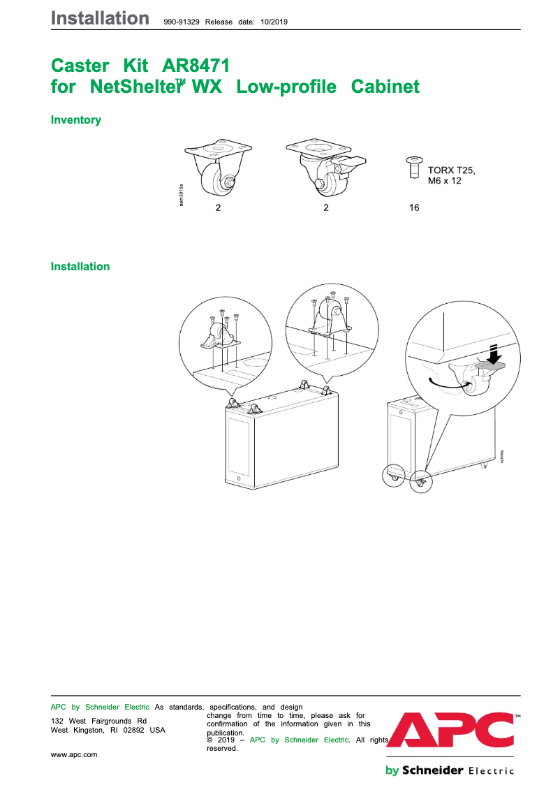 Image de la première page du manuel de l'appareil NetShelter AR8471