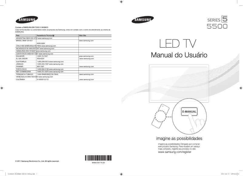 Page 1 de la notice Manuel utilisateur Samsung UN46D5500RG