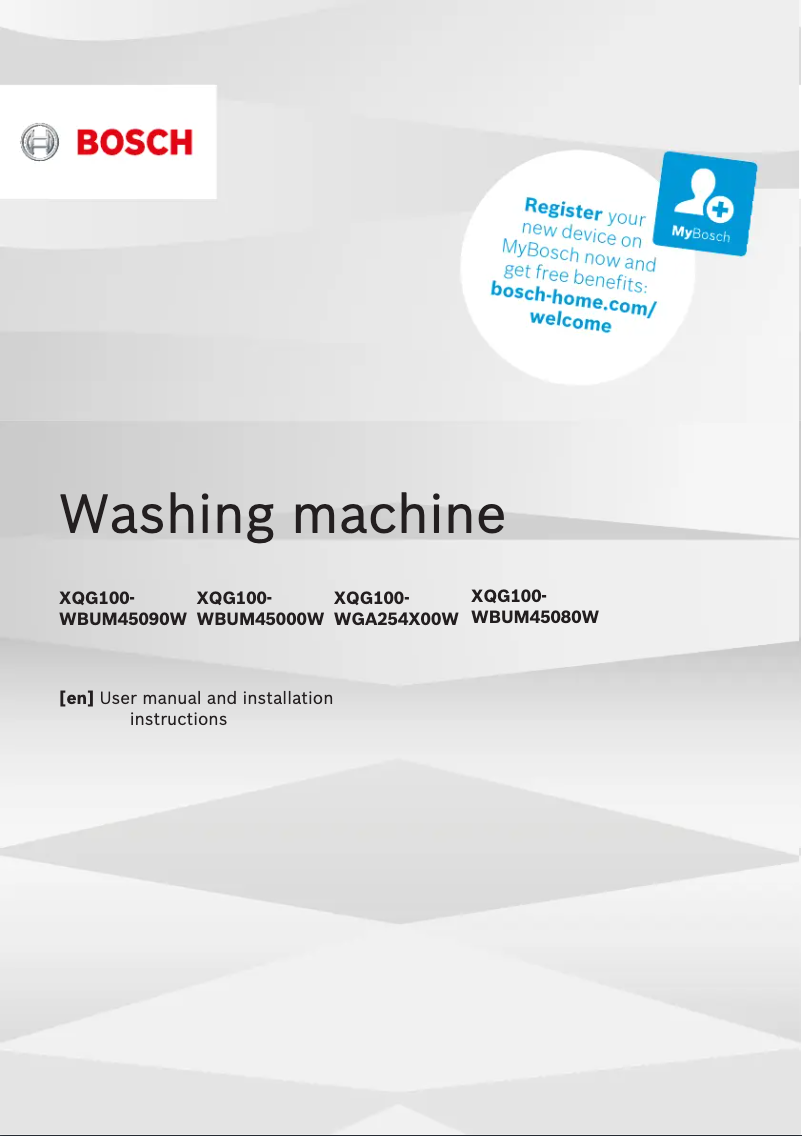 Página 1 del manual Guía de instalación Bosch Serie 6 WGA254U0AU