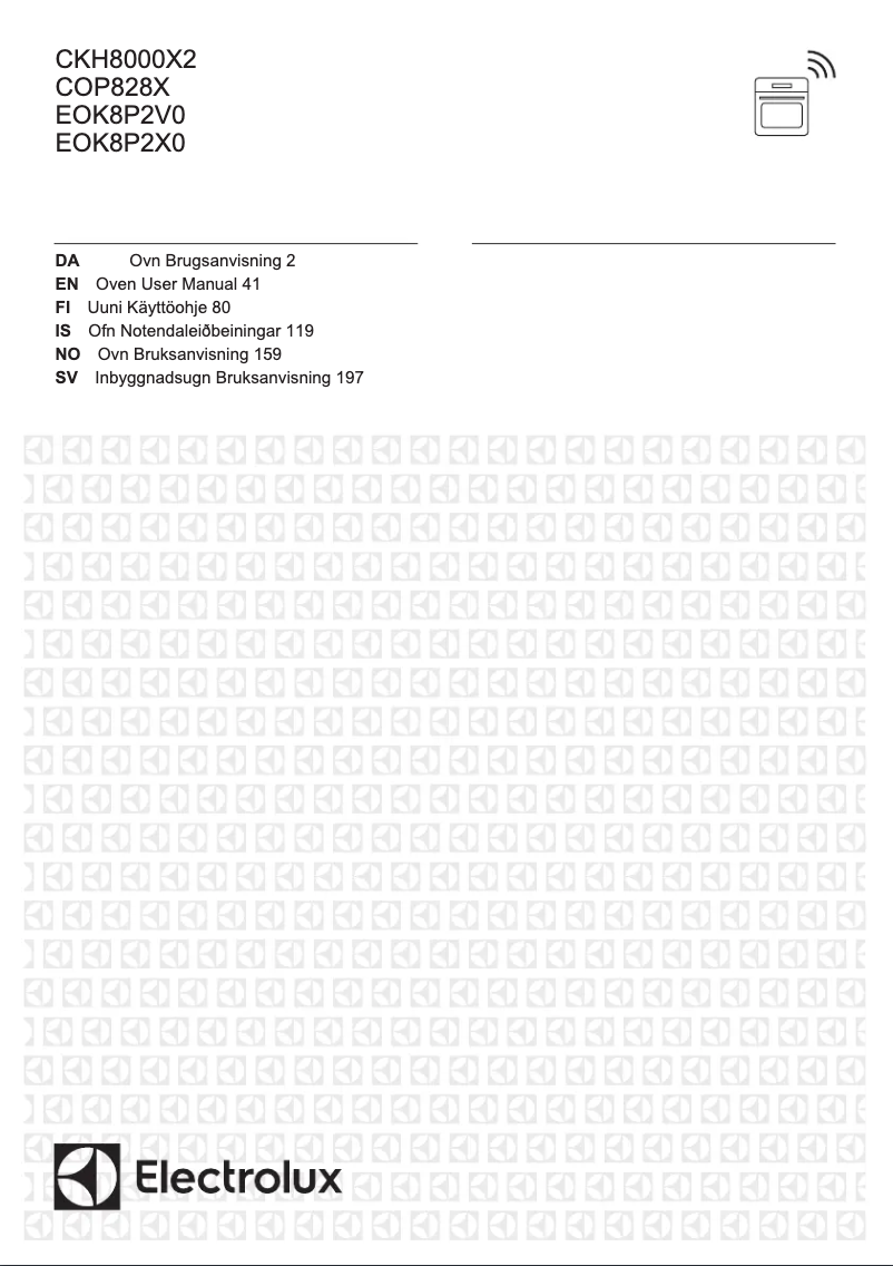 Page 1 de la notice Manuel utilisateur Electrolux EOK8P2V0