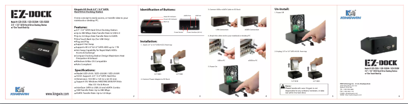 Page n°1 - Manuel utilisateur Kingwin EZD-2535