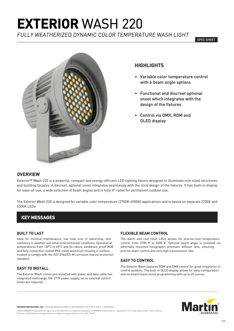 Page n°1 - Fiche technique Martin Exterior Wash 220